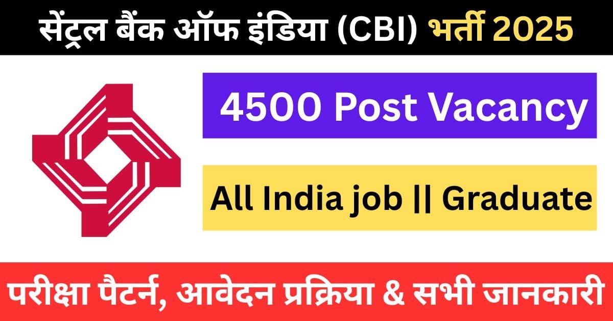 Central Bank of India CBI Apprentices Recruitment 2025