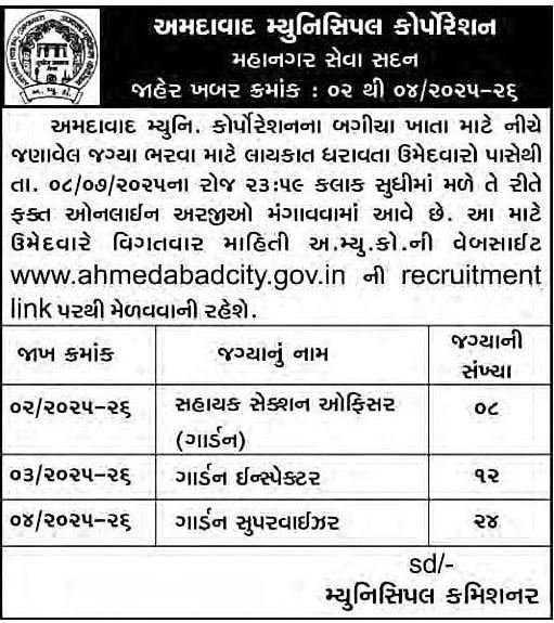 AMC Garden Department Recruitment 2025
